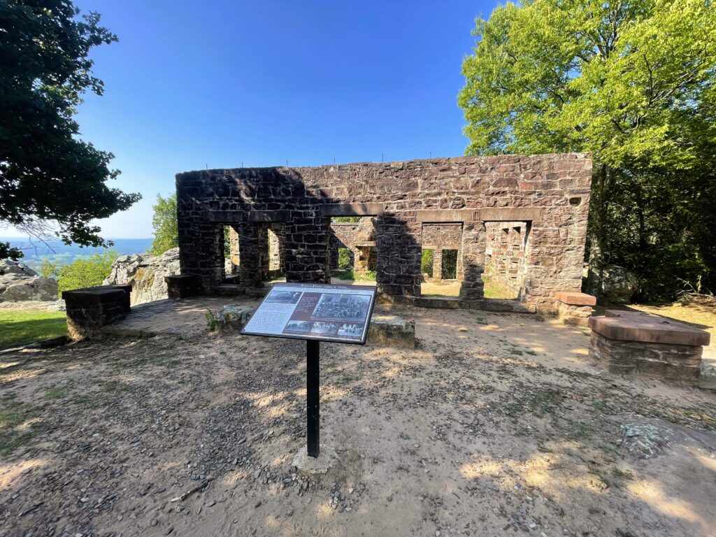 YMCA College Lodge rock ruins at Stout's Point Overlook at Petit Jean State Park in Morrilton, Arkansas